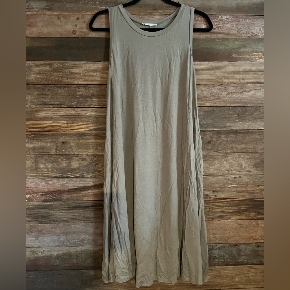 Bombom Large Olive Green Tank Dress with Pockets